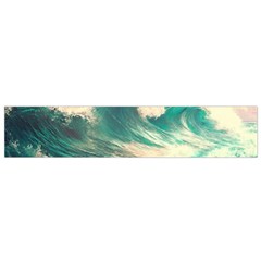 Storm Tsunami Waves Ocean Sea Nautical Nature Painting Small Premium Plush Fleece Scarf by uniart180623