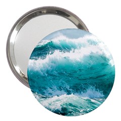 Waves Ocean Sea Tsunami Nautical Blue Sea 3  Handbag Mirrors by uniart180623