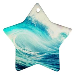 Tsunami Waves Ocean Sea Nautical Nature Water Nature Star Ornament (two Sides) by uniart180623