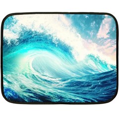 Tsunami Waves Ocean Sea Nautical Nature Water Nature Fleece Blanket (mini) by uniart180623