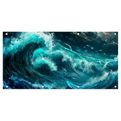 Thunderstorm Tsunami Tidal Wave Ocean Waves Sea Banner And Sign 8  X 4  by uniart180623