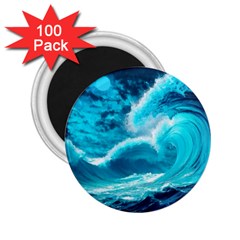 Ai Generated Waves Ocean Sea Tsunami Nautical Sea 2 25  Magnets (100 Pack)  by uniart180623