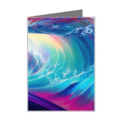 Waves Ocean Sea Tsunami Nautical Nature Water Mini Greeting Card