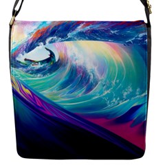 Waves Ocean Sea Tsunami Nautical Nature Water Flap Closure Messenger Bag (S)