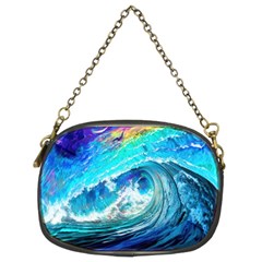 Tsunami Waves Ocean Sea Nautical Nature Water Painting Chain Purse (two Sides) by uniart180623