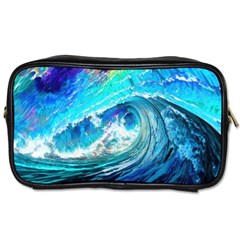 Tsunami Waves Ocean Sea Nautical Nature Water Painting Toiletries Bag (two Sides) by uniart180623