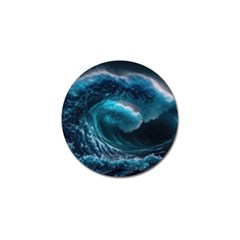 Tsunami Waves Ocean Sea Water Rough Seas Golf Ball Marker by uniart180623