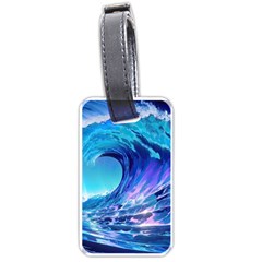 Tsunami Tidal Wave Ocean Waves Sea Nature Water Blue Luggage Tag (one Side) by uniart180623