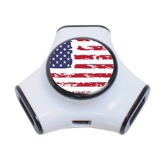 Flag Usa Unite Stated America 3-port Usb Hub by uniart180623