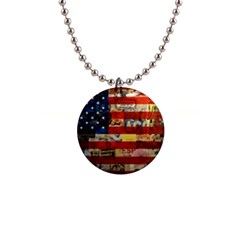 Usa Flag United States 1  Button Necklace by uniart180623