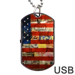 Usa Flag United States Dog Tag Usb Flash (two Sides) by uniart180623