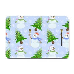 New Year Christmas Snowman Pattern, Small Doormat by uniart180623