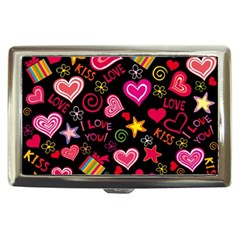 Multicolored Love Hearts Kiss Romantic Pattern Cigarette Money Case by uniart180623