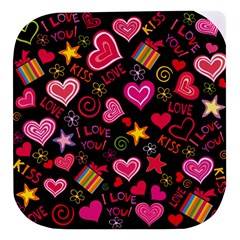 Multicolored Love Hearts Kiss Romantic Pattern Stacked Food Storage Container by uniart180623