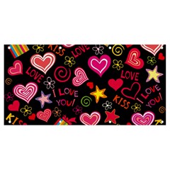 Multicolored Love Hearts Kiss Romantic Pattern Banner And Sign 8  X 4  by uniart180623