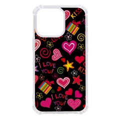 Multicolored Love Hearts Kiss Romantic Pattern Iphone 13 Pro Tpu Uv Print Case