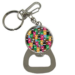 Cat Funny Colorful Pattern Bottle Opener Key Chain by uniart180623