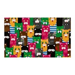 Cat Funny Colorful Pattern Banner And Sign 5  X 3  by uniart180623