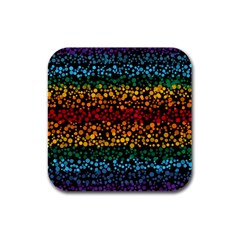 Patterns Rainbow Rubber Square Coaster (4 Pack) by uniart180623