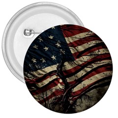 Flag Usa American Flag 3  Buttons by uniart180623