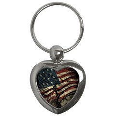 Flag Usa American Flag Key Chain (heart) by uniart180623