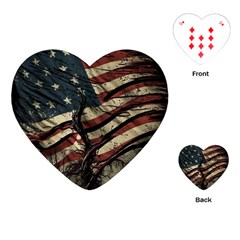 Flag Usa American Flag Playing Cards Single Design (heart) by uniart180623