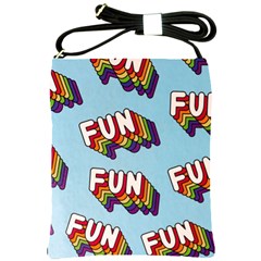 Fun Word Inscription Rainbow Pattern Shoulder Sling Bag by uniart180623