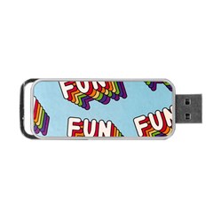 Fun Word Inscription Rainbow Pattern Portable Usb Flash (two Sides) by uniart180623