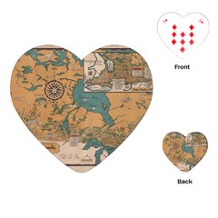 World Map Travel Pattern Architecture Playing Cards Single Design (heart) by uniart180623