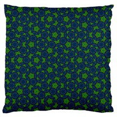 Green Patterns Lines Circles Texture Colorful Large Premium Plush Fleece Cushion Case (two Sides) by uniart180623