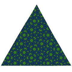 Green Patterns Lines Circles Texture Colorful Wooden Puzzle Triangle by uniart180623