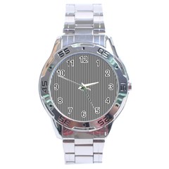 Stripe Line Pattern Black Lines Stainless Steel Analogue Watch