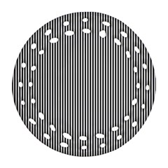 Stripe Line Pattern Black Lines Ornament (round Filigree)