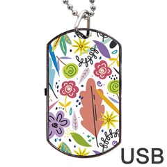 Flower Spring Dog Tag Usb Flash (one Side)