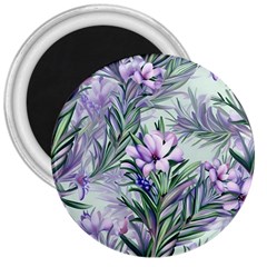 Beautiful Rosemary Floral Pattern 3  Magnets