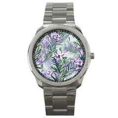 Beautiful Rosemary Floral Pattern Sport Metal Watch