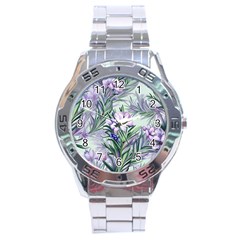 Beautiful Rosemary Floral Pattern Stainless Steel Analogue Watch by Ravend