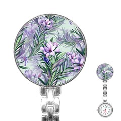 Beautiful Rosemary Floral Pattern Stainless Steel Nurses Watch