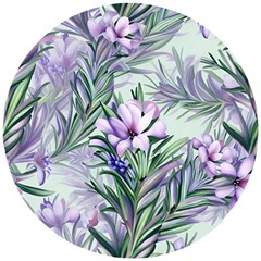 Beautiful Rosemary Floral Pattern Wooden Puzzle Round by Ravend