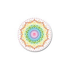 Mandala Pattern Rainbow Pride Golf Ball Marker