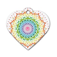 Mandala Pattern Rainbow Pride Dog Tag Heart (one Side)