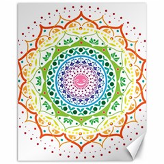 Mandala Pattern Rainbow Pride Canvas 11  X 14 