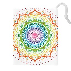 Mandala Pattern Rainbow Pride Drawstring Pouch (5xl)