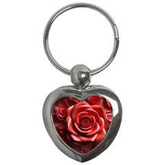 Roses Flowers Plant Key Chain (heart)