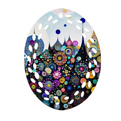 Flower Flowers Flora Floral Nature Watercolor Art Texture Ornament (oval Filigree)