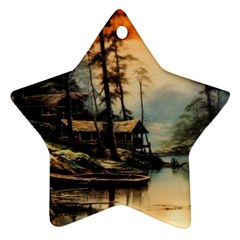 Fantasy Landscape Foggy Mysterious Ornament (star)