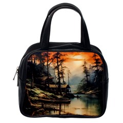 Fantasy Landscape Foggy Mysterious Classic Handbag (one Side)