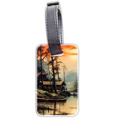 Fantasy Landscape Foggy Mysterious Luggage Tag (two Sides) by Ravend