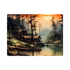 Fantasy Landscape Foggy Mysterious Premium Plush Fleece Blanket (mini) by Ravend