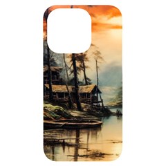 Fantasy Landscape Foggy Mysterious Iphone 14 Pro Black Uv Print Case